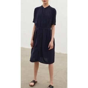 RODEBJER Midnight Blue Marta Midi Shirt Dress NO BELT